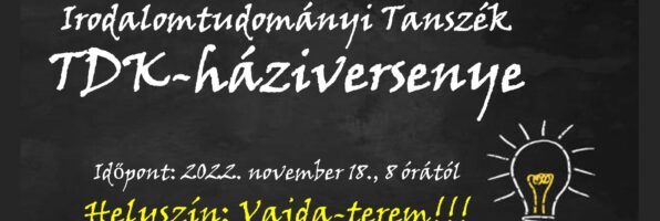 (Magyar) TDK-háziverseny az Összehasonlító Irodalomtudományi Tanszéken